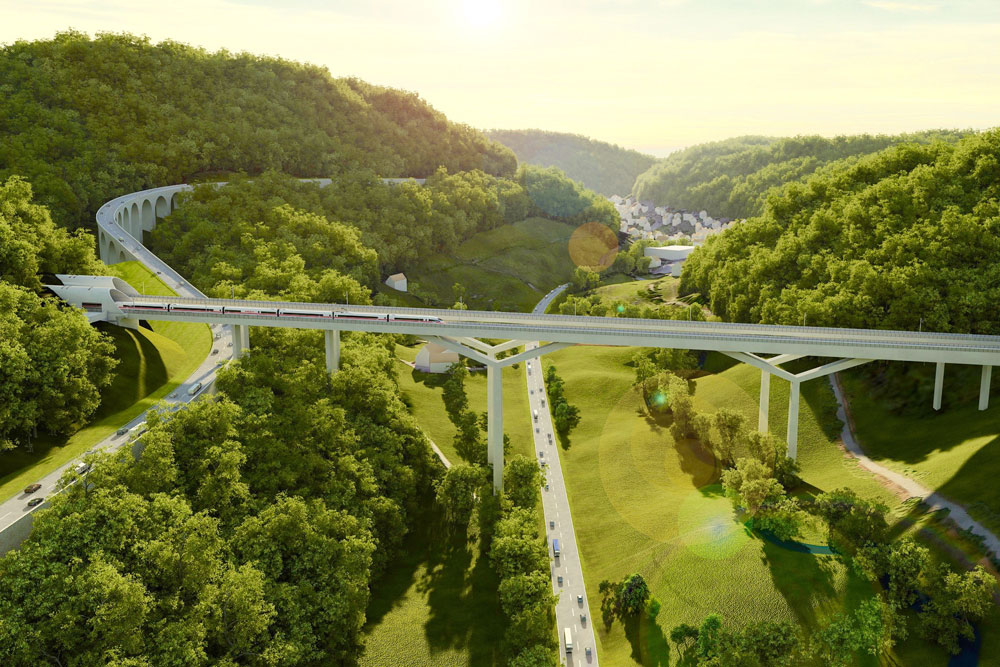 Entwurf zukünftige Filstalbrücke bei Mühlhausen im Täle, Bildrechte Aldinger+Wolf