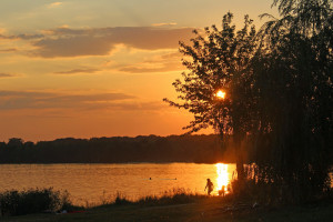Leipzig - Sonnenuntergang am Cospudener See