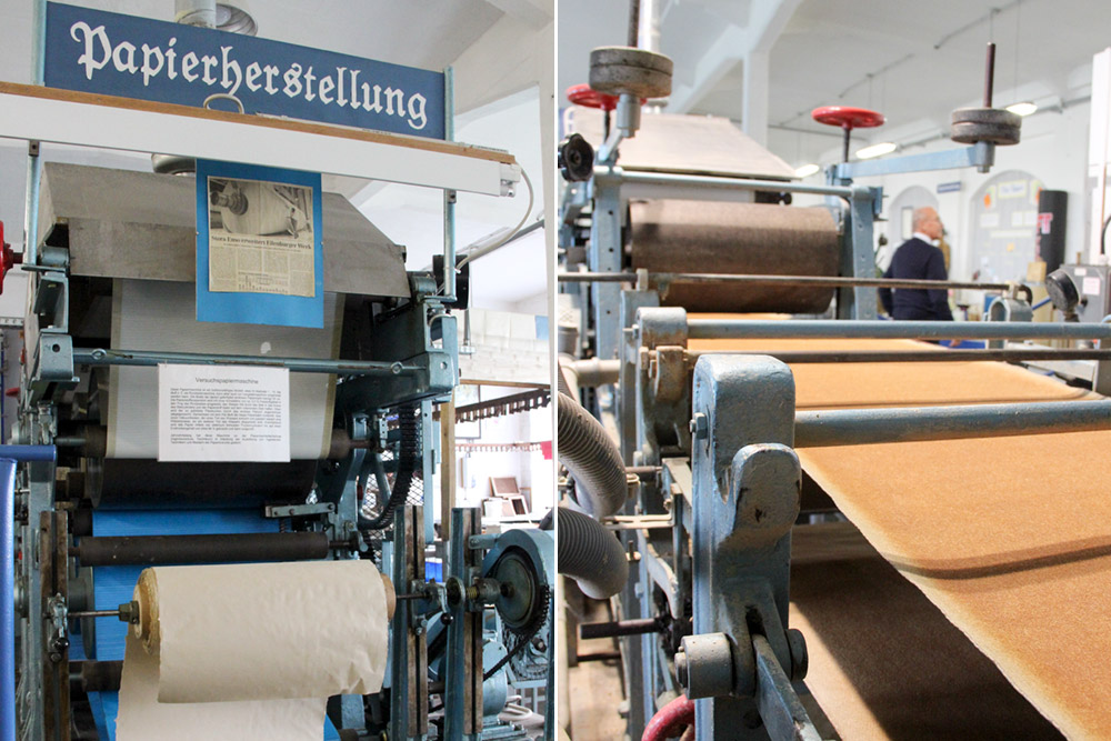 Historische Papiermaschinen im Papiermuseum Fockendorf